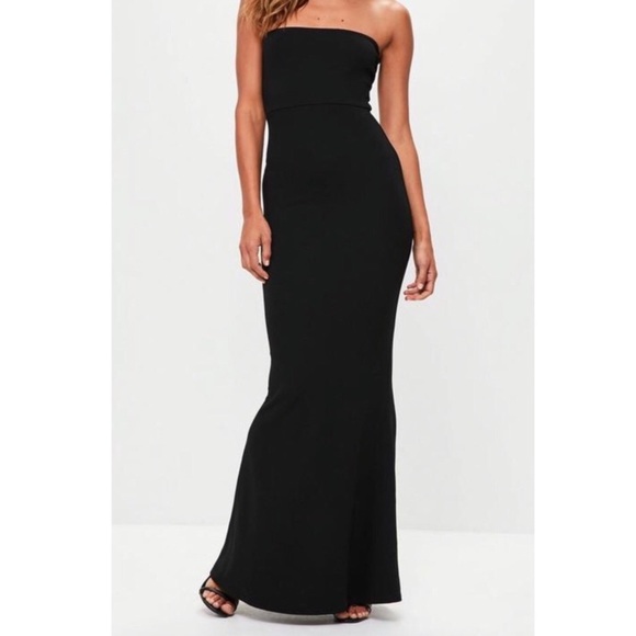 strapless fishtail maxi dress